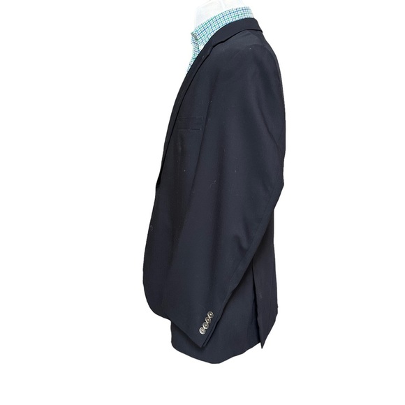 Calvin Klein Mens Black Wool‎ Two Button Sport Coat Blazer Size 46R - Picture 2 of 13